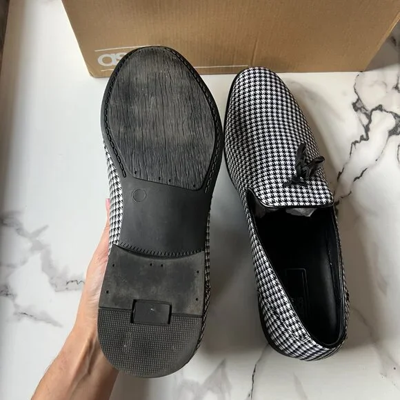 ASOS Houndstooth White Black Dress Loafers Size 11 - Picture 8 of 8